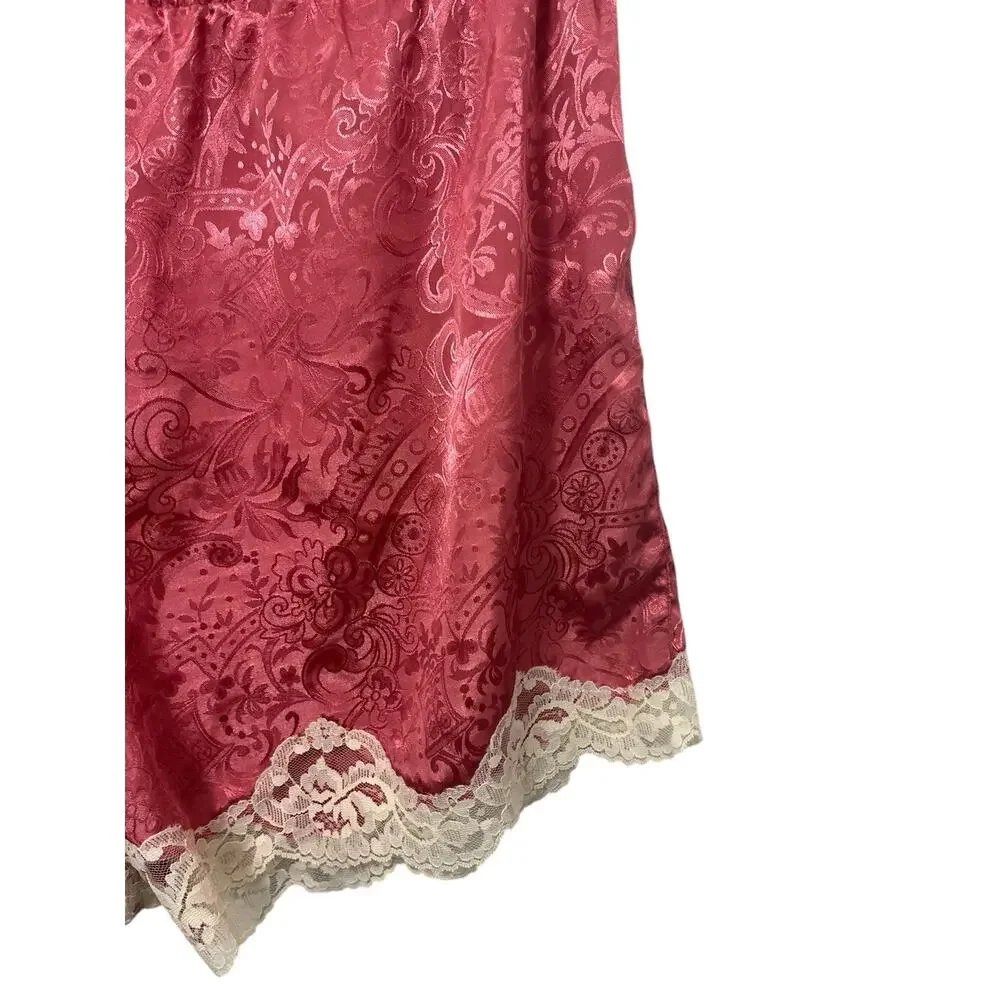 Vtg Victoria’s Secret Cami Tank Top Shorts Set Small Gold Label Pink Festival - Picture 9 of 12
